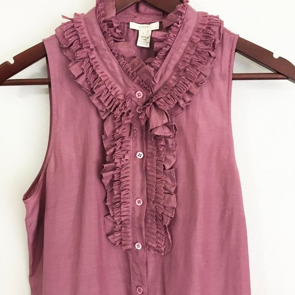 J. Crew | Blush Pink Ruffle Blouse - Picture 4 of 7